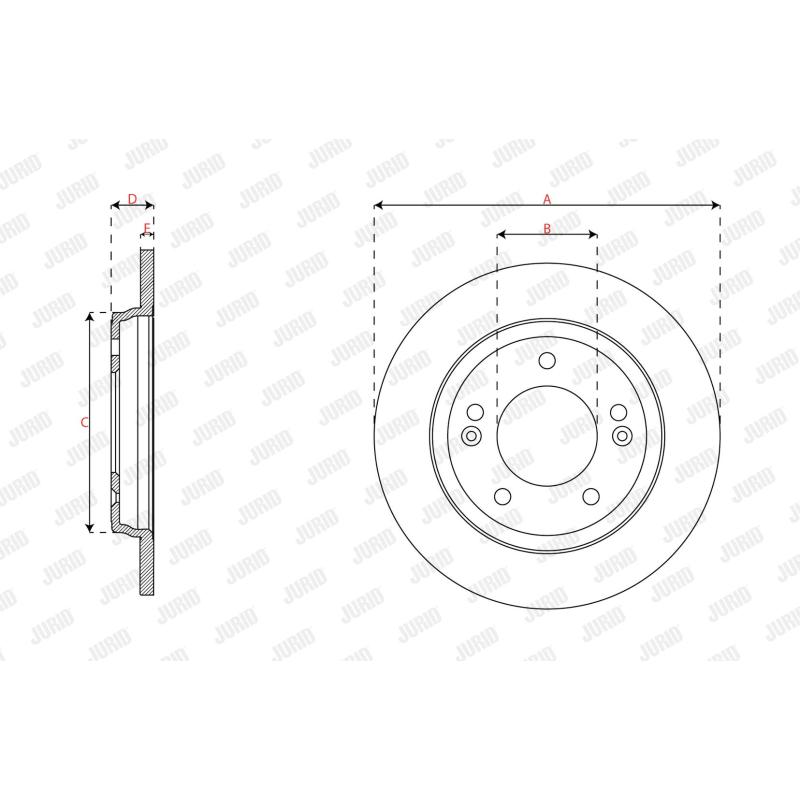 Jeu de 2 disques de frein avant JURID 563680JC - Visuel 2
