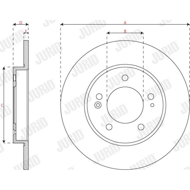 Jeu de 2 disques de frein avant JURID 563614JC - Visuel 2