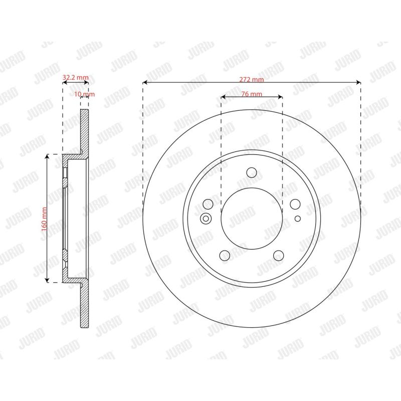 Jeu de 2 disques de frein avant JURID 563614JC - Visuel 1