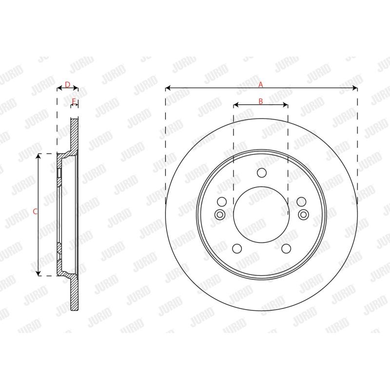 Jeu de 2 disques de frein avant JURID 563592JC - Visuel 1