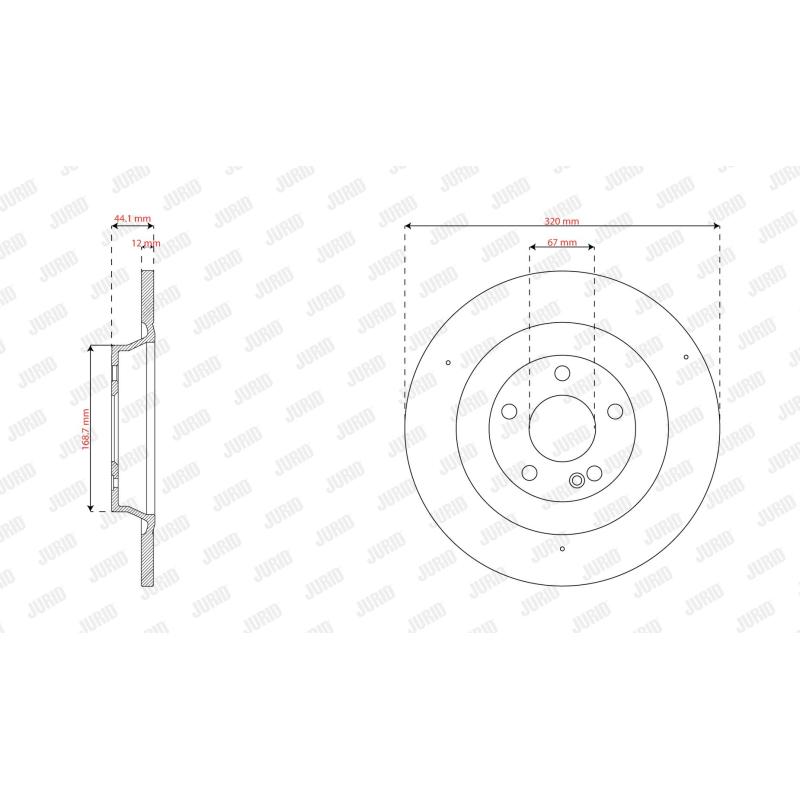 Jeu de 2 disques de frein avant JURID 563645JC - Visuel 1