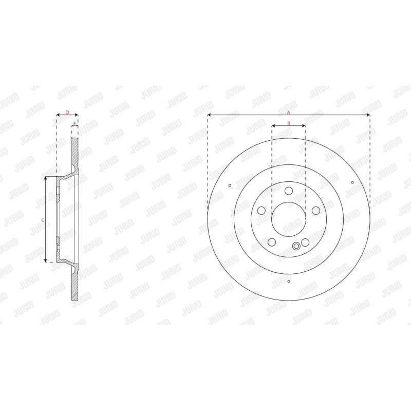Jeu de 2 disques de frein avant JURID 563645JC - Visuel 2