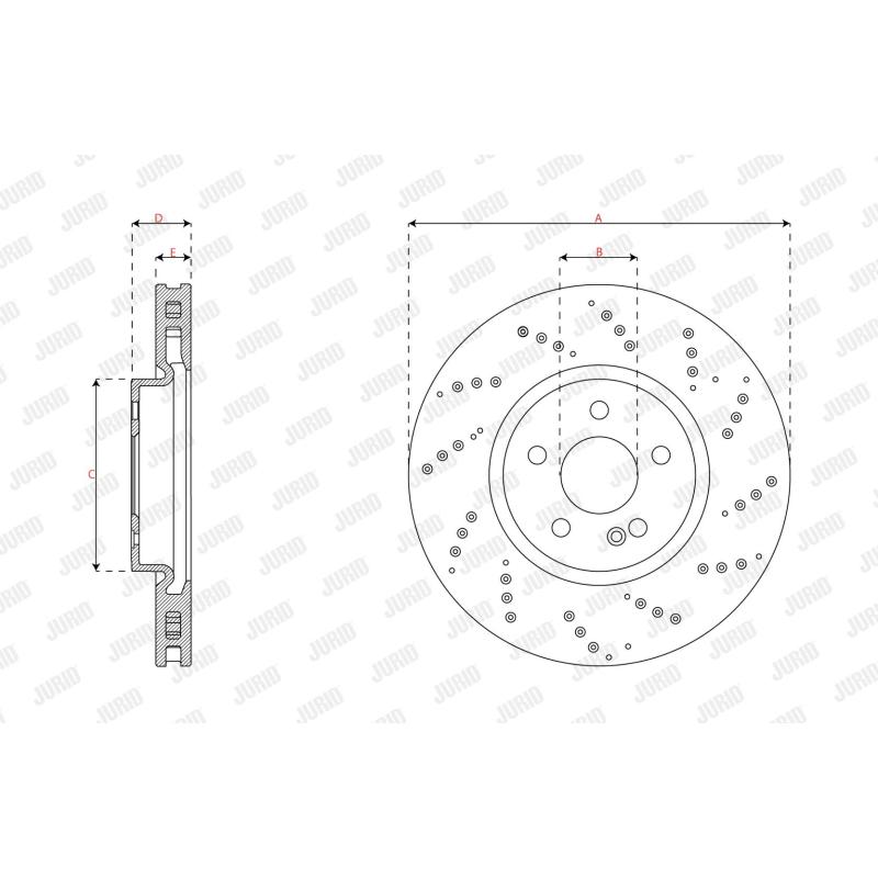 Jeu de 2 disques de frein avant JURID 563725JC - Visuel 2