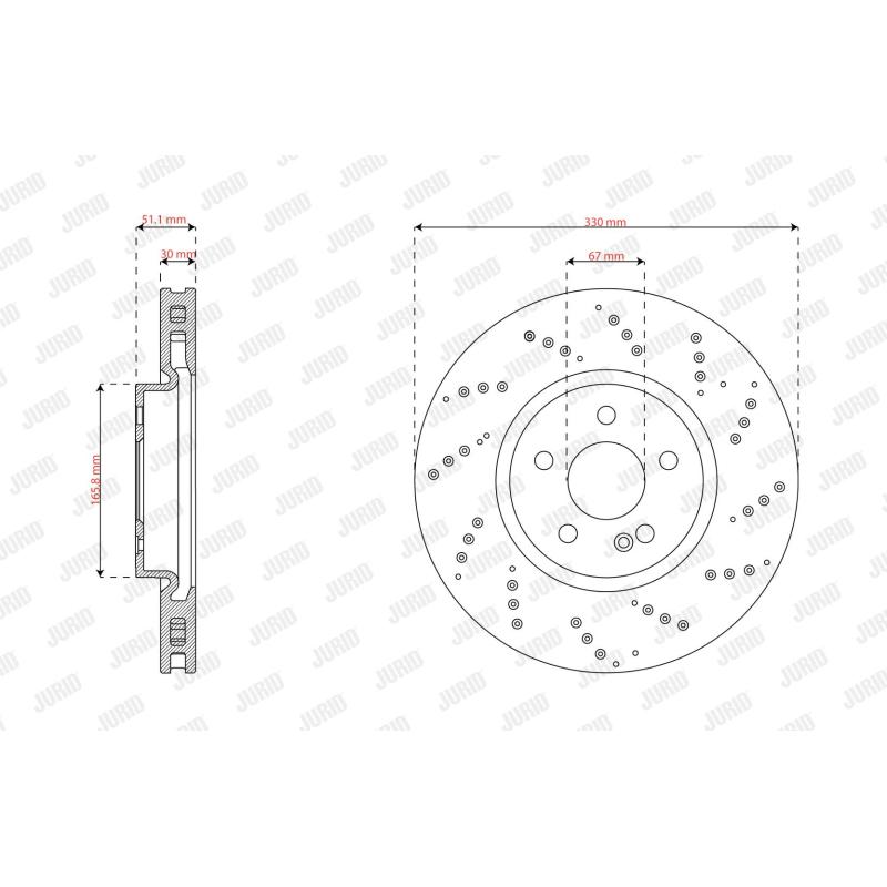 Jeu de 2 disques de frein avant JURID 563725JC - Visuel 1