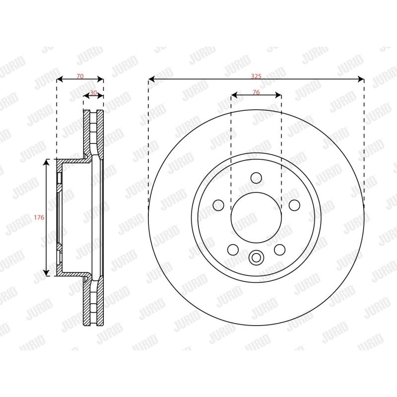 Jeu de 2 disques de frein avant JURID 563749JC-1 - Visuel 1