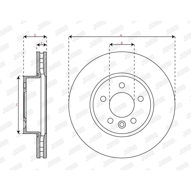 Jeu de 2 disques de frein avant JURID 563749JC-1 - Visuel 2