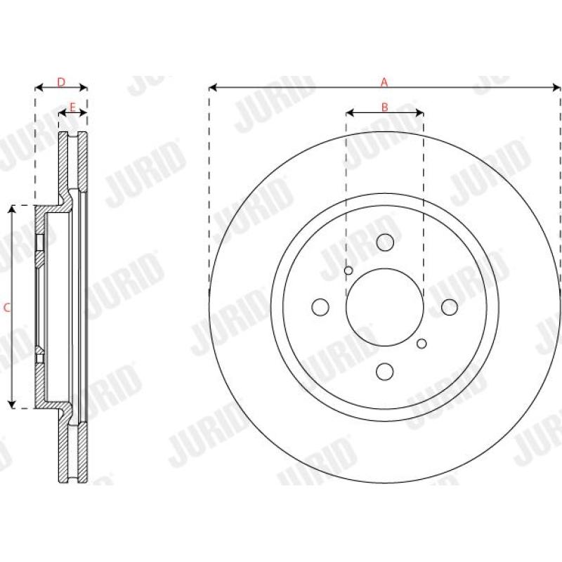 Jeu de 2 disques de frein avant JURID 563816JC - Visuel 2