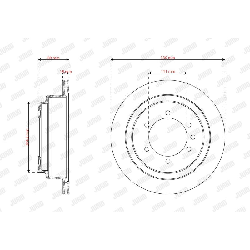 Jeu de 2 disques de frein avant JURID 563864J-1 - Visuel 1