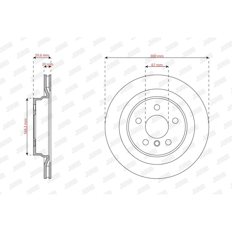 Jeu de 2 disques de frein avant JURID 563827JC - Visuel 1