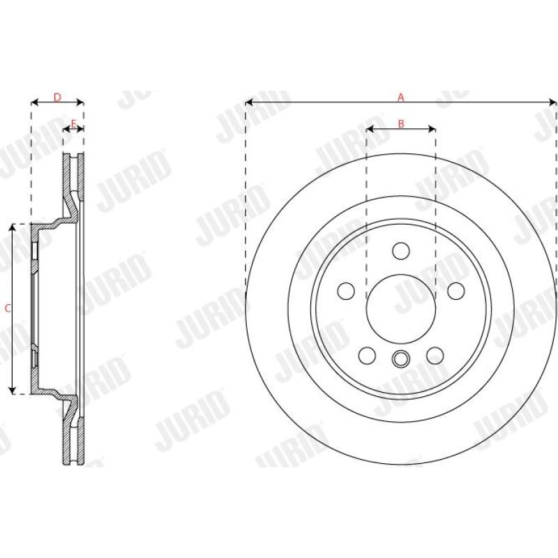Jeu de 2 disques de frein avant JURID 563827JC - Visuel 2