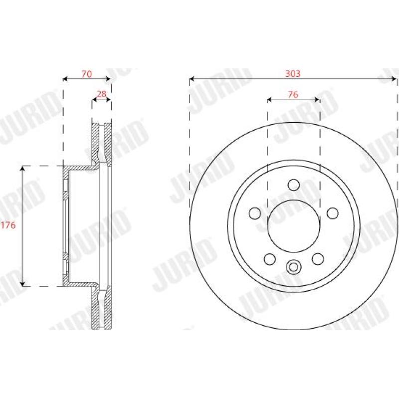 Jeu de 2 disques de frein avant JURID 569276J - Visuel 1