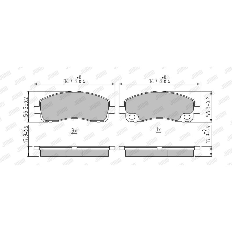 Jeu de 4 plaquettes de frein avant JURID 573661J - Visuel 1