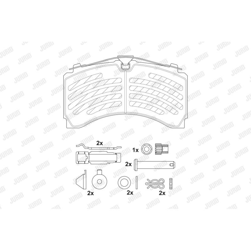 Jeu de 4 plaquettes de frein arrière JURID 2924405390 - Visuel 1