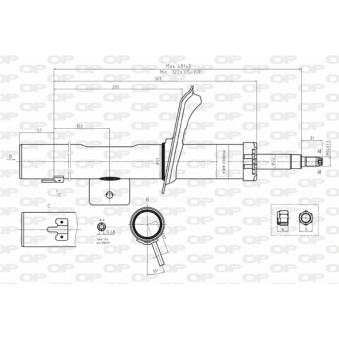 Amortisseur avant gauche  OPEN PARTS SAB8165.31