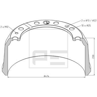 Tambour de frein PE Automotive 256.000-00A