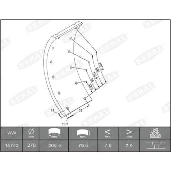 Kit de garnitures de frein, frein à tambour BERAL KBL15030.0-1561
