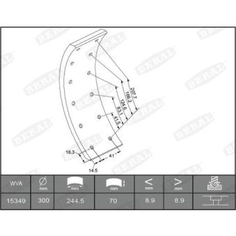 Garniture de sabot de frein BERAL KBL15349.0-1549