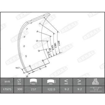 Kit de garnitures de frein, frein à tambour BERAL KBL17351.0-1561