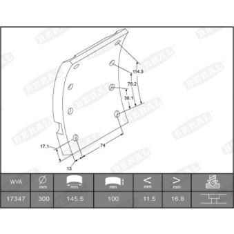 Garniture de sabot de frein BERAL KBL17347.0-1561