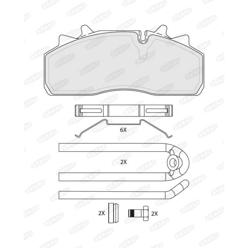 Jeu de 4 plaquettes de frein arrière BERAL BCV29159TK - Visuel 1