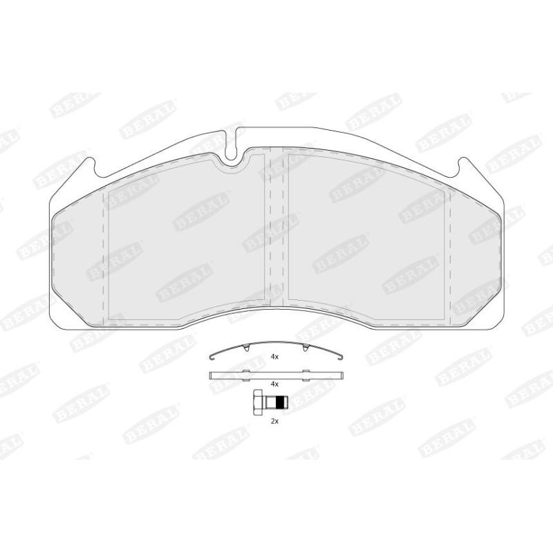 Jeu de 4 plaquettes de frein BERAL BCV29125TK - Visuel 1