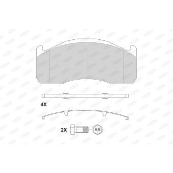 Jeu de 4 plaquettes de frein arrière BERAL BCV29151TK