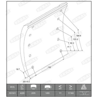 Garniture de sabot de frein BERAL KBL19191.0-1541