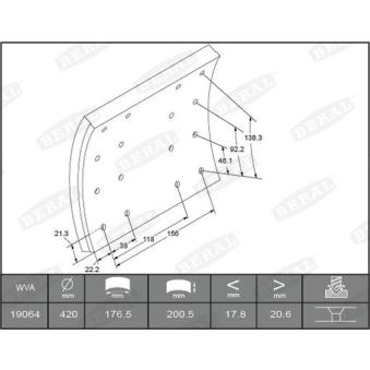 Garniture de sabot de frein BERAL KBL19063.0-1616