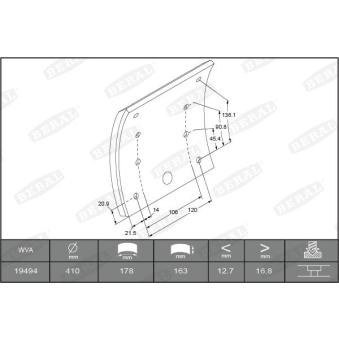 Garniture de sabot de frein BERAL KBL19494.9-1575