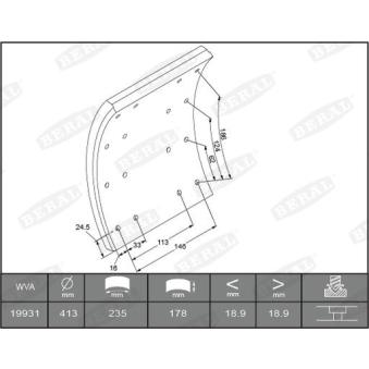 Garniture de sabot de frein BERAL KBL19931.1-1637