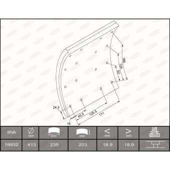 Garniture de sabot de frein BERAL KBL19932.0-1550