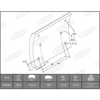 Garniture de sabot de frein BERAL KBL19506.3-1561