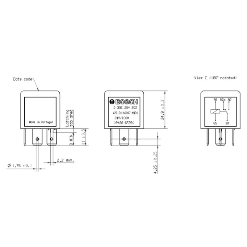 Relais, ABS BOSCH 0 332 204 202 - Visuel 2