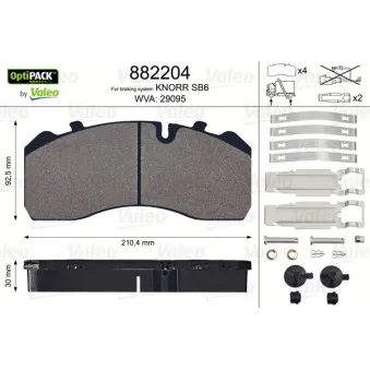 Jeu de 4 plaquettes de frein avant VALEO 882204
