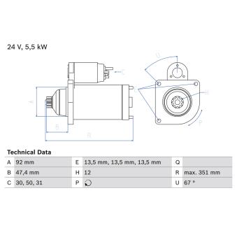 Démarreur BOSCH 0 986 025 450