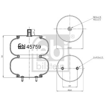 Soufflet à air, suspension pneumatique FEBI BILSTEIN 45759