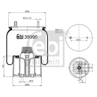 Soufflet à air, suspension pneumatique FEBI BILSTEIN 39995