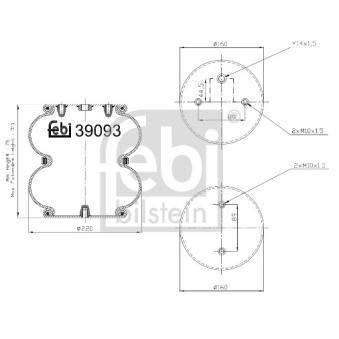 Soufflet à air, suspension pneumatique FEBI BILSTEIN