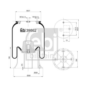 Soufflet à air, suspension pneumatique FEBI BILSTEIN 39862