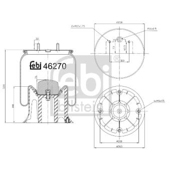 Soufflet à air, suspension pneumatique FEBI BILSTEIN 46270