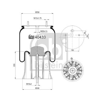 Soufflet à air, suspension pneumatique FEBI BILSTEIN 40433