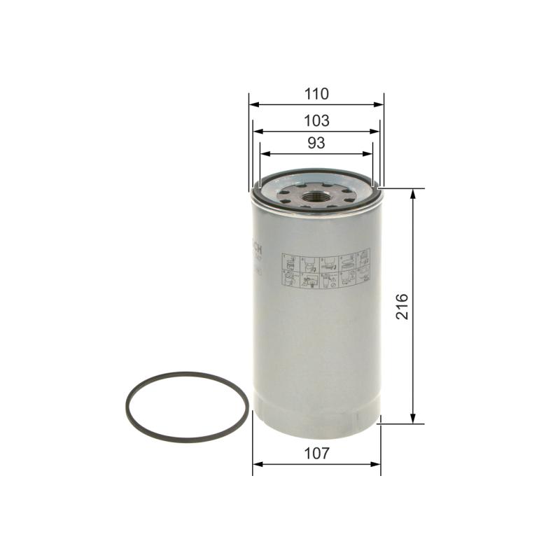 Filtre à carburant BOSCH F 026 402 747 - Visuel 1