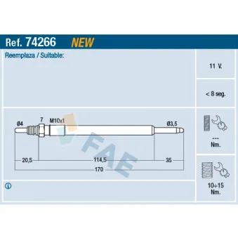 Bougie de préchauffage FAE