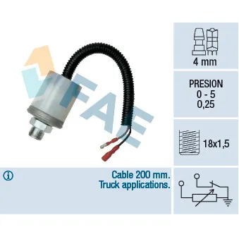 Capteur, pression d'huile FAE