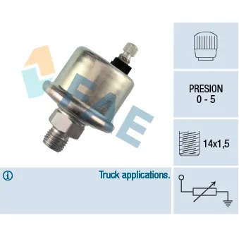 Capteur, pression d'huile FAE