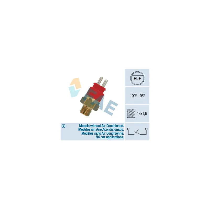 Interrupteur de température, ventilateur de radiateur FAE 36250