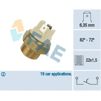 Interrupteur de température, ventilateur de radiateur FAE