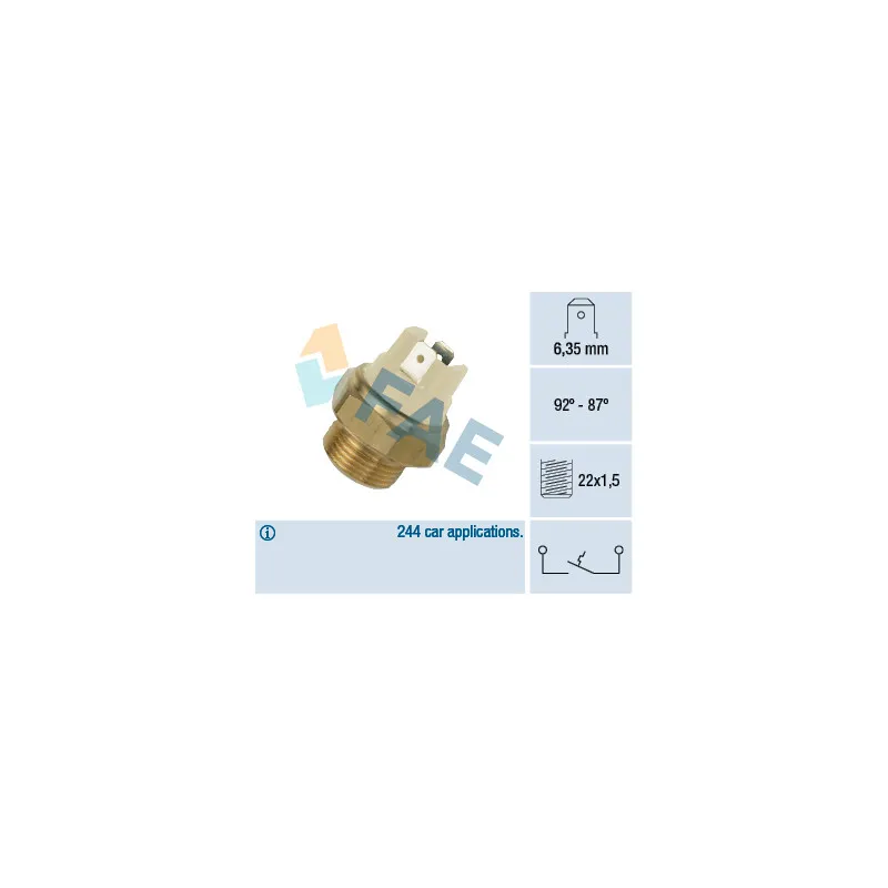 Interrupteur de température, ventilateur de radiateur FAE 37010