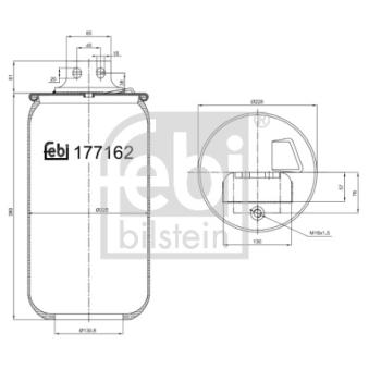 Ressort pneumatique, suspension pneumatique avant gauche FEBI BILSTEIN 177162