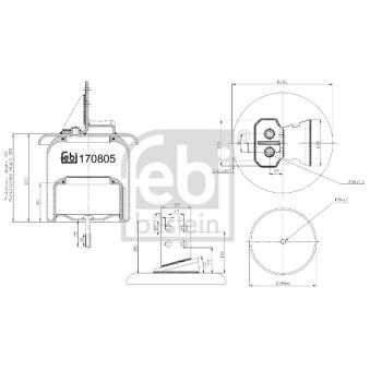 Ressort pneumatique, suspension pneumatique arrière gauche FEBI BILSTEIN 170805